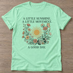 Mint Green Little Sunshine T-shirt — motivational slogan design, for women who train