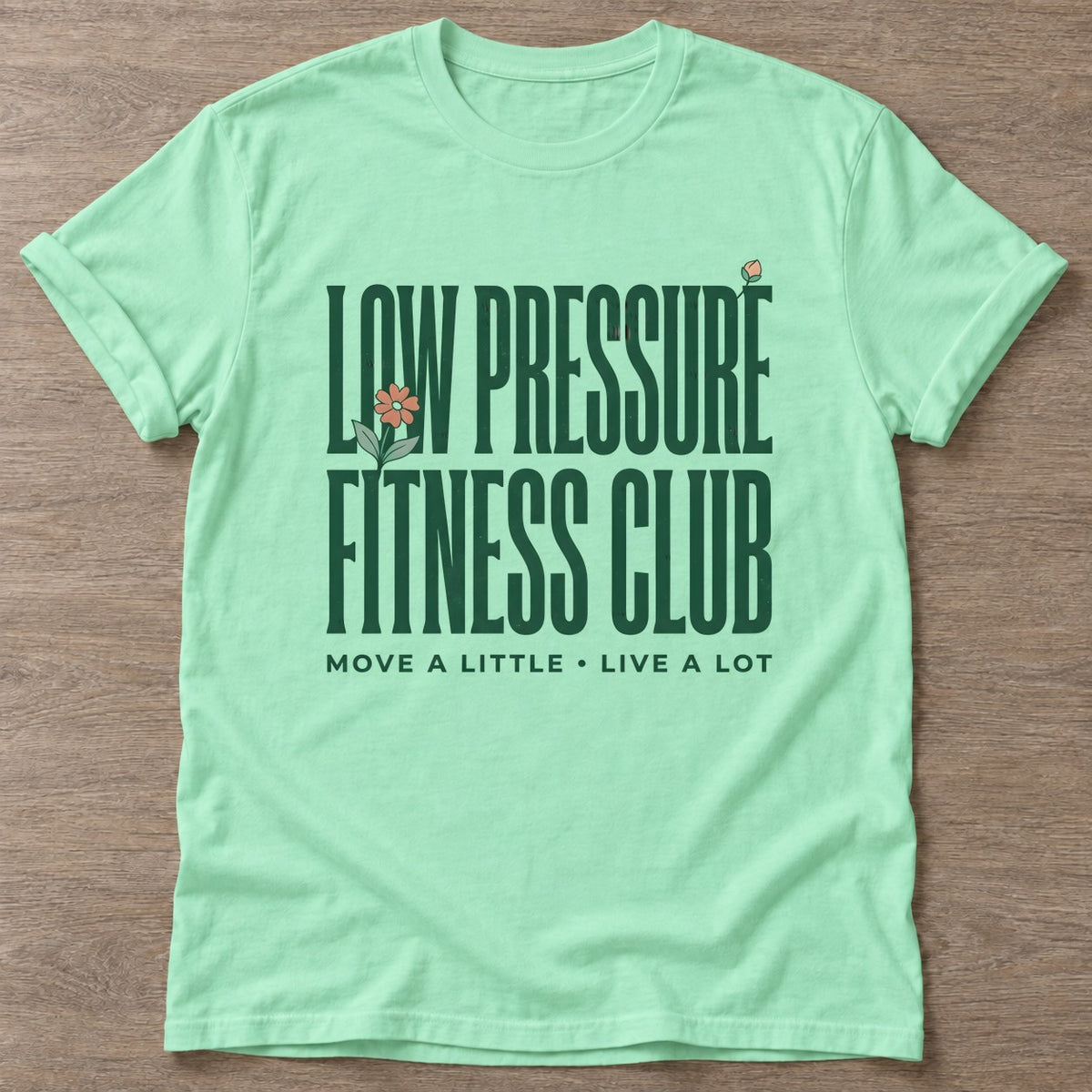 Mint Green Chill Gains T-shirt — funny gym slogan, for women who train and laugh about it