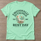 Mint Green Moth Moon Mood T-shirt — rest and recovery design, for women who train