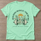 Mint Green Gratitude Gains T-shirt — growth mindset design, for women building a habit