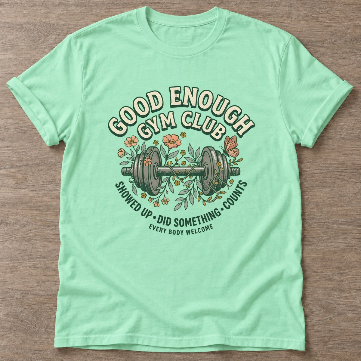 Mint Green Gym Club T-shirt — gym club design, for women who train together