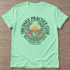 Mint Green Bloom Repeat T-shirt — floral strength design, for women who train