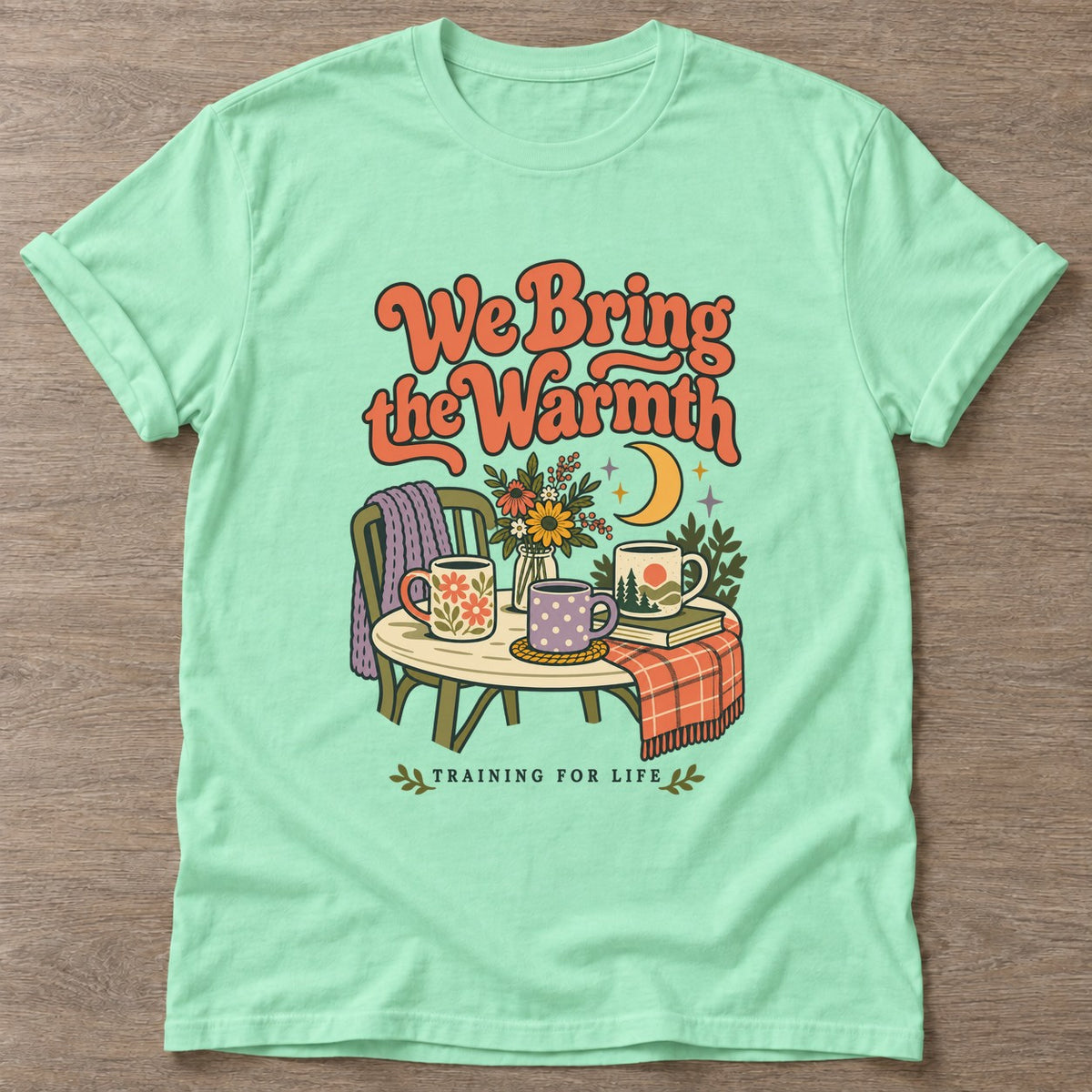 Mint Green Warmth Training T-shirt — rest and recovery design, for women who train
