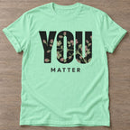 Mint Green Bloom Matters T-shirt — floral strength design, for women who train