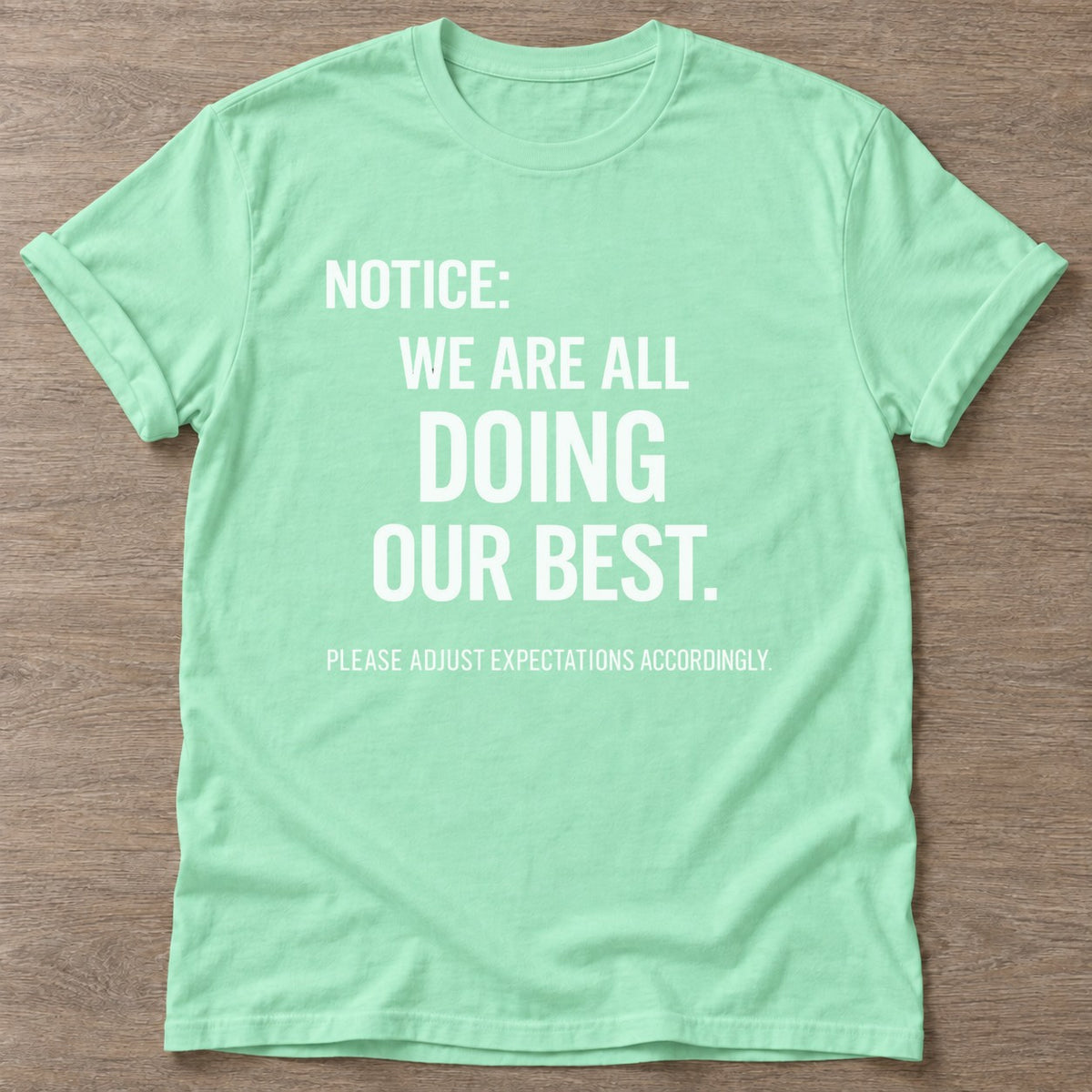 Mint Green Notice T-shirt — rest and recovery design, for women who train