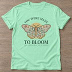 Mint Green Bloom Through T-shirt — floral strength design, for women who train