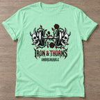 Mint Green Thorned Strength T-shirt — floral strength design, for women who train