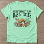 Mint Green Muscles Over Millions T-shirt — weightlifting design, for women who lift