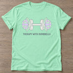 Mint Green Floral Iron T-shirt — floral strength design, for women who train