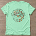 Mint Green Bloom Resilient T-shirt — floral strength design, for women who train