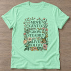 Mint Green Live Boldly T-shirt — motivational slogan design, for women who train