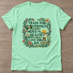 Mint Green Wellness Grows T-shirt — growth mindset design, for women building a habit
