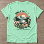 Mint Green Mountain Bloom T-shirt — floral strength design, for women who train