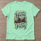 Mint Green Witchy Focus T-shirt — funny gym slogan, for women who train and laugh about it