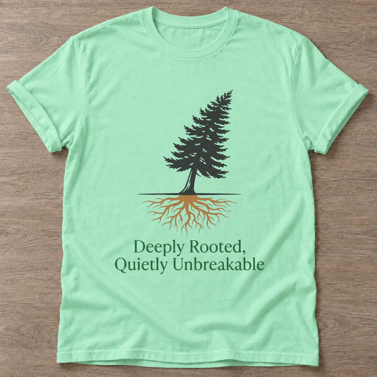 Mint Green Quietly Unbreakable T-shirt — rest and recovery design, for women who train