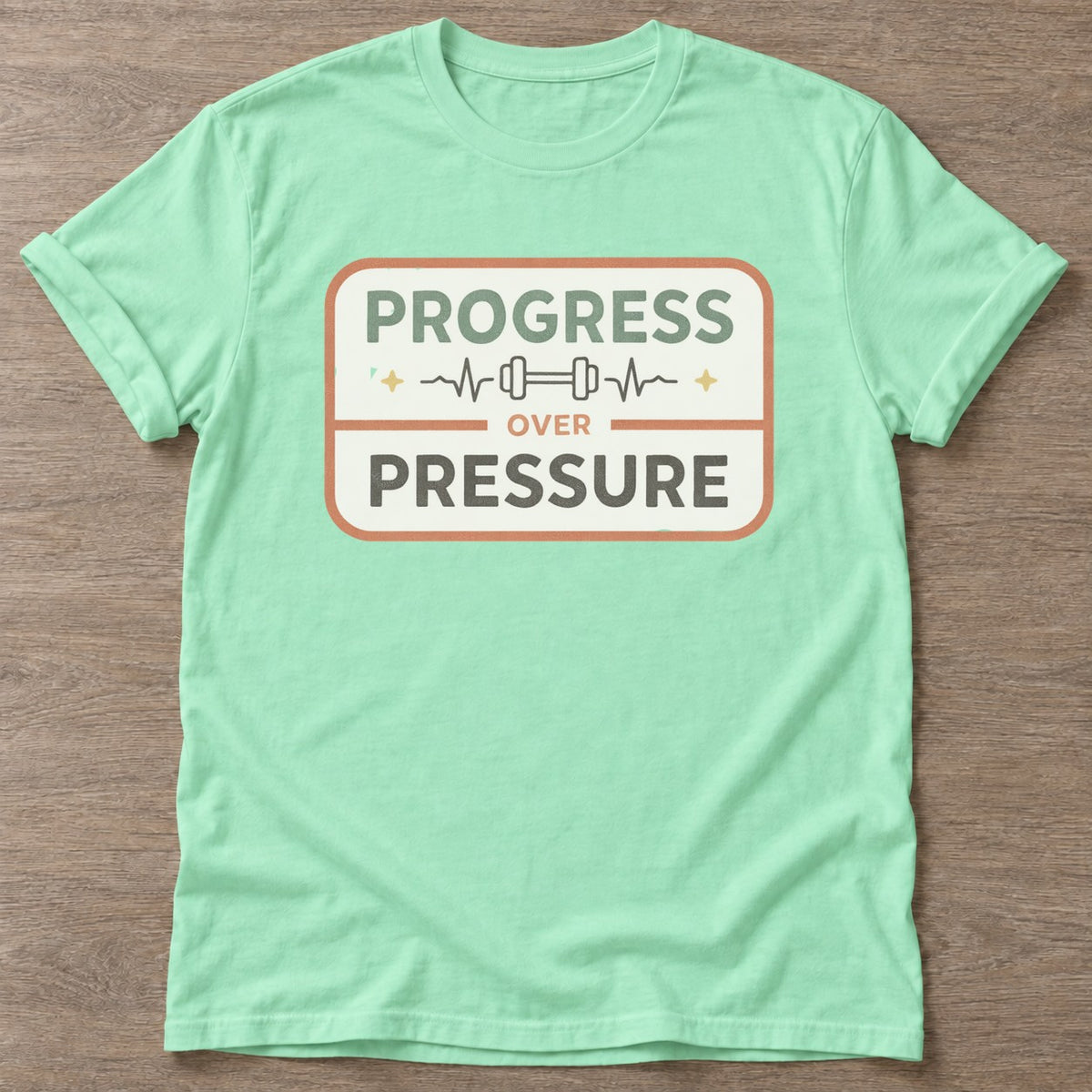 Mint Green Lift Through It T-shirt — weightlifting design, for women who lift