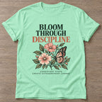 Mint Green Bloom Daily T-shirt — floral strength design, for women who train