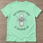 Mint Green Laced In T-shirt — running design, for women who run