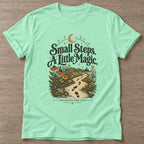 Mint Green Little Magic T-shirt — motivational slogan design, for women who train