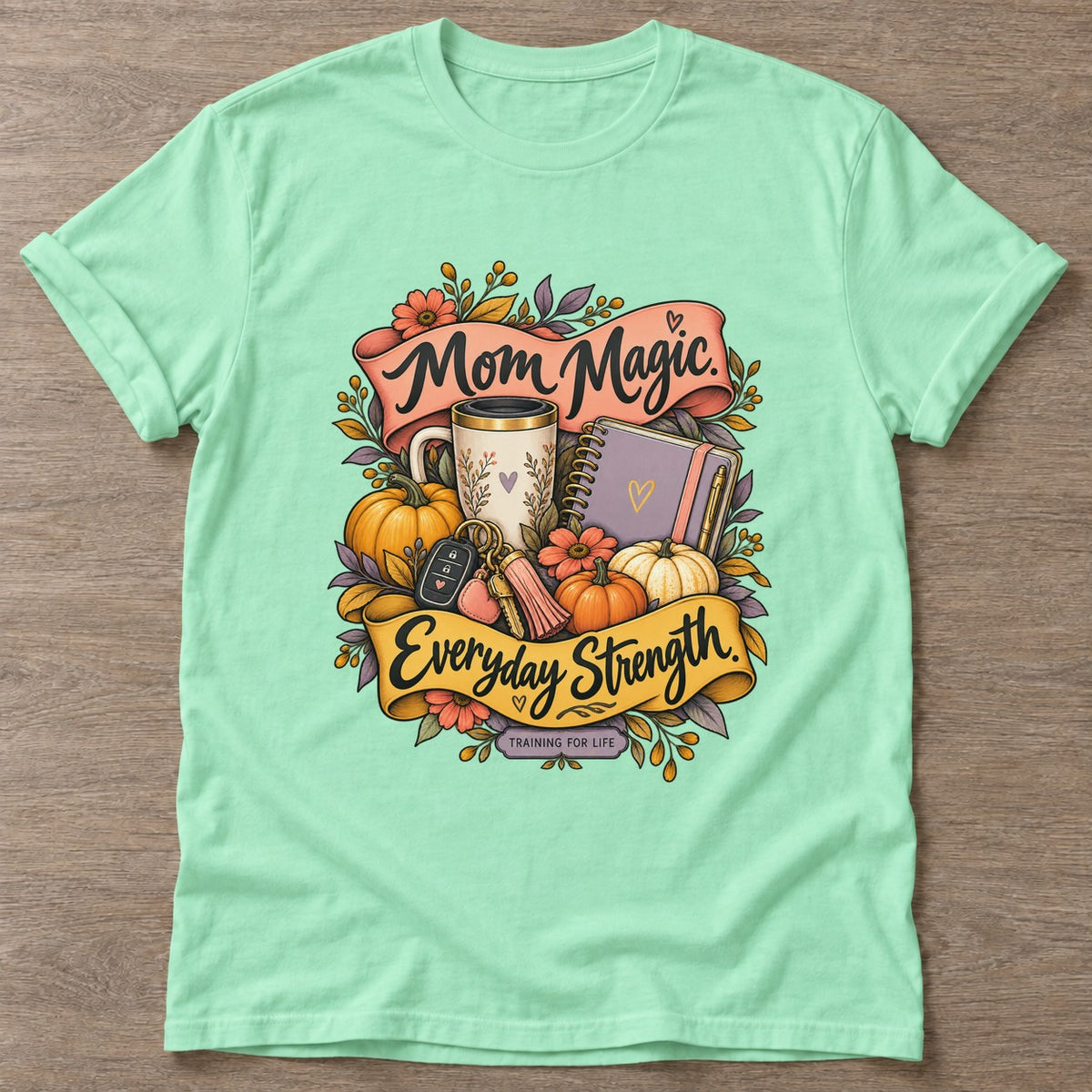 Mint Green Everyday Strength T-shirt — longevity training design, for women over 40