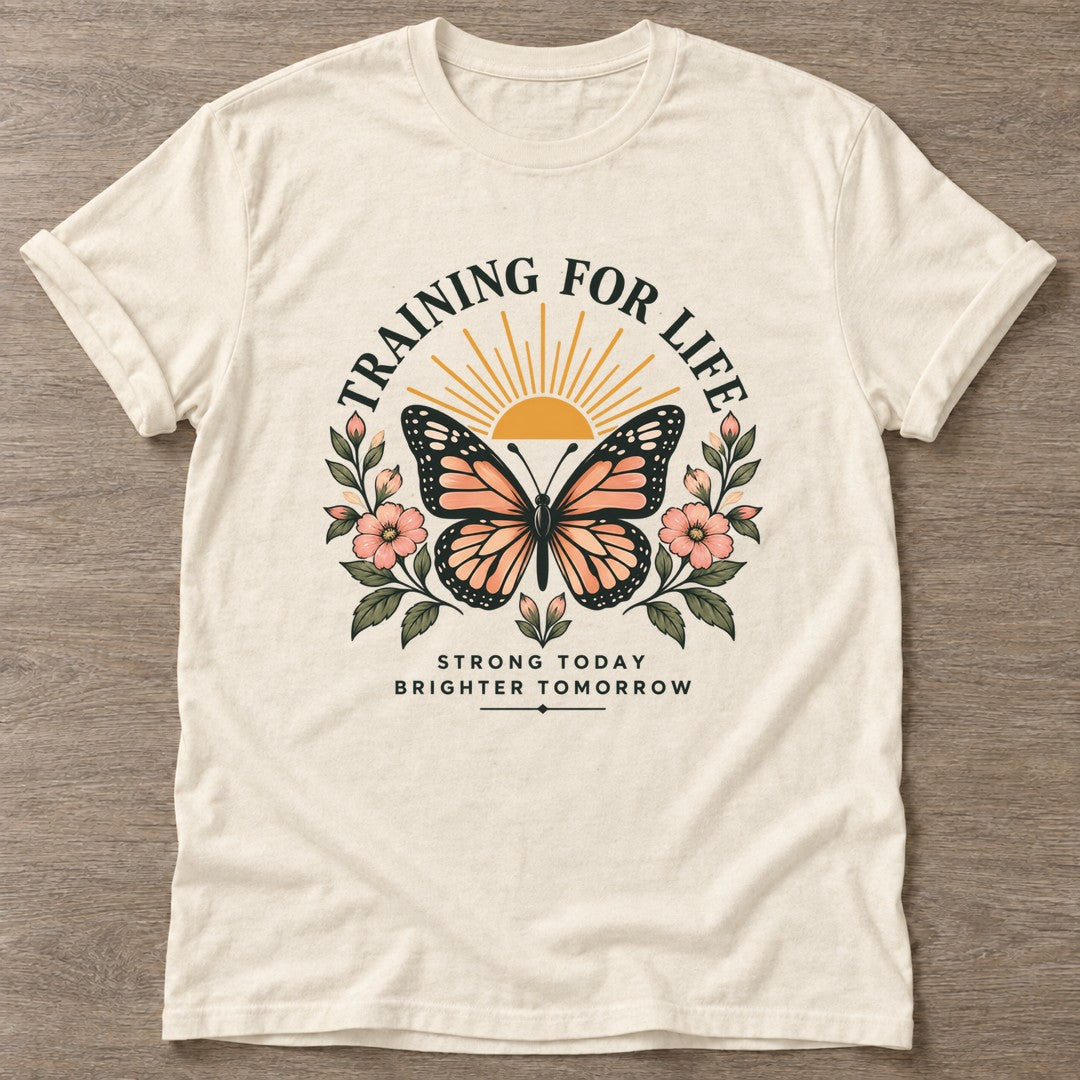 Natural Strong Today T-shirt — motivational slogan design, for women who train