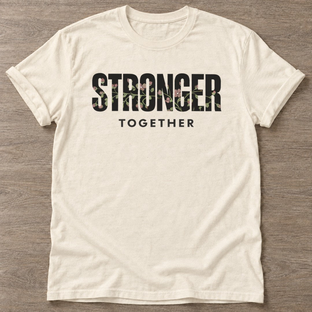 Natural Blooming Strength T-shirt — floral strength design, for women who train