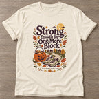 Natural One More Block T-shirt — walking club design, for women who walk