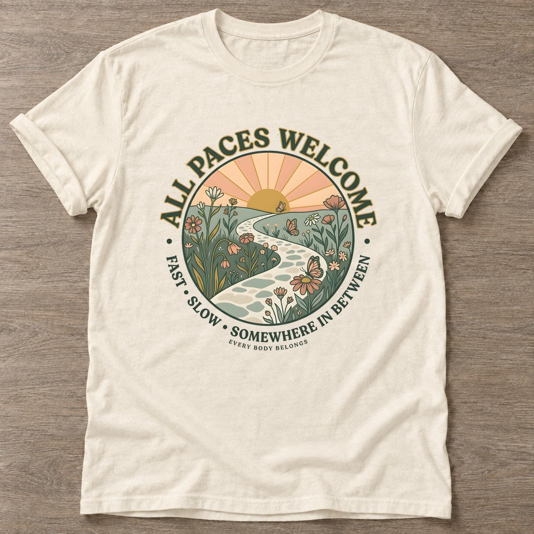 Natural Pace Yourself T-shirt — motivational slogan design, for women who train