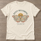 Natural Unfinished Yet T-shirt — growth mindset design, for women building a habit