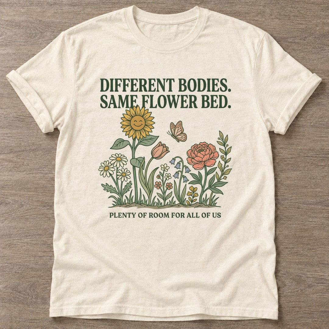 Natural Different Bodies T-shirt — body positive design, for every body in the gym