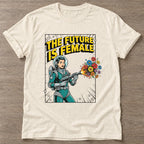 Natural Flower Power Astronaut T-shirt — floral strength design, for women who train