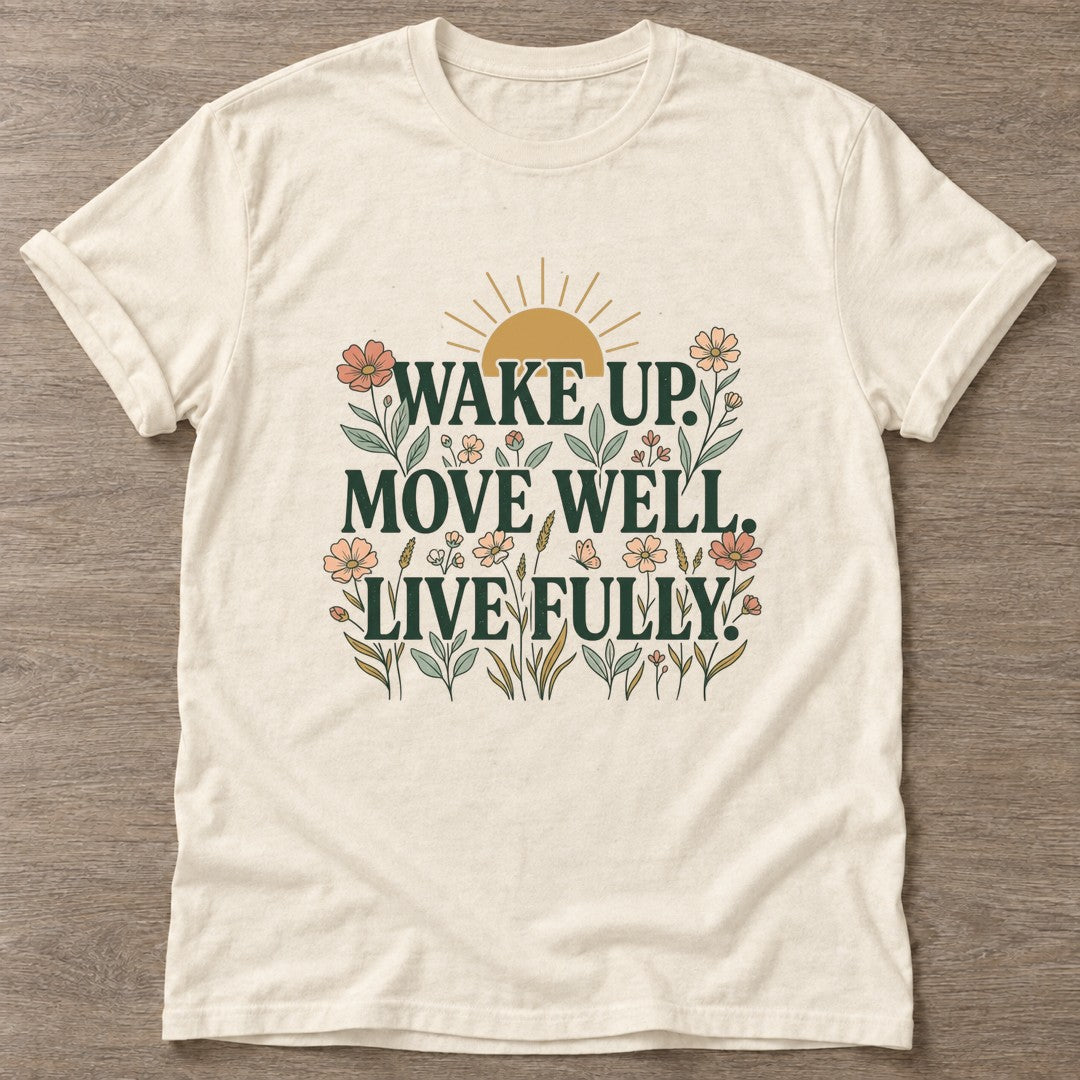 Natural Bloom Awake T-shirt — floral strength design, for women who train