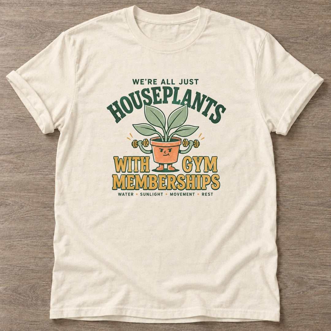 Natural Lifting Leaves T-shirt — floral strength design, for women who train