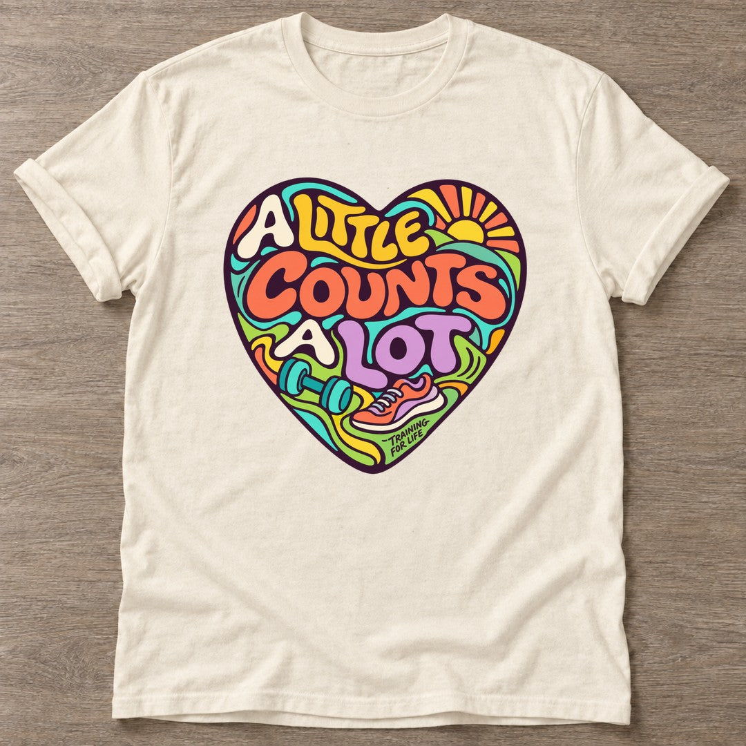 Natural Every Count Matters T-shirt — weightlifting design, for women who lift