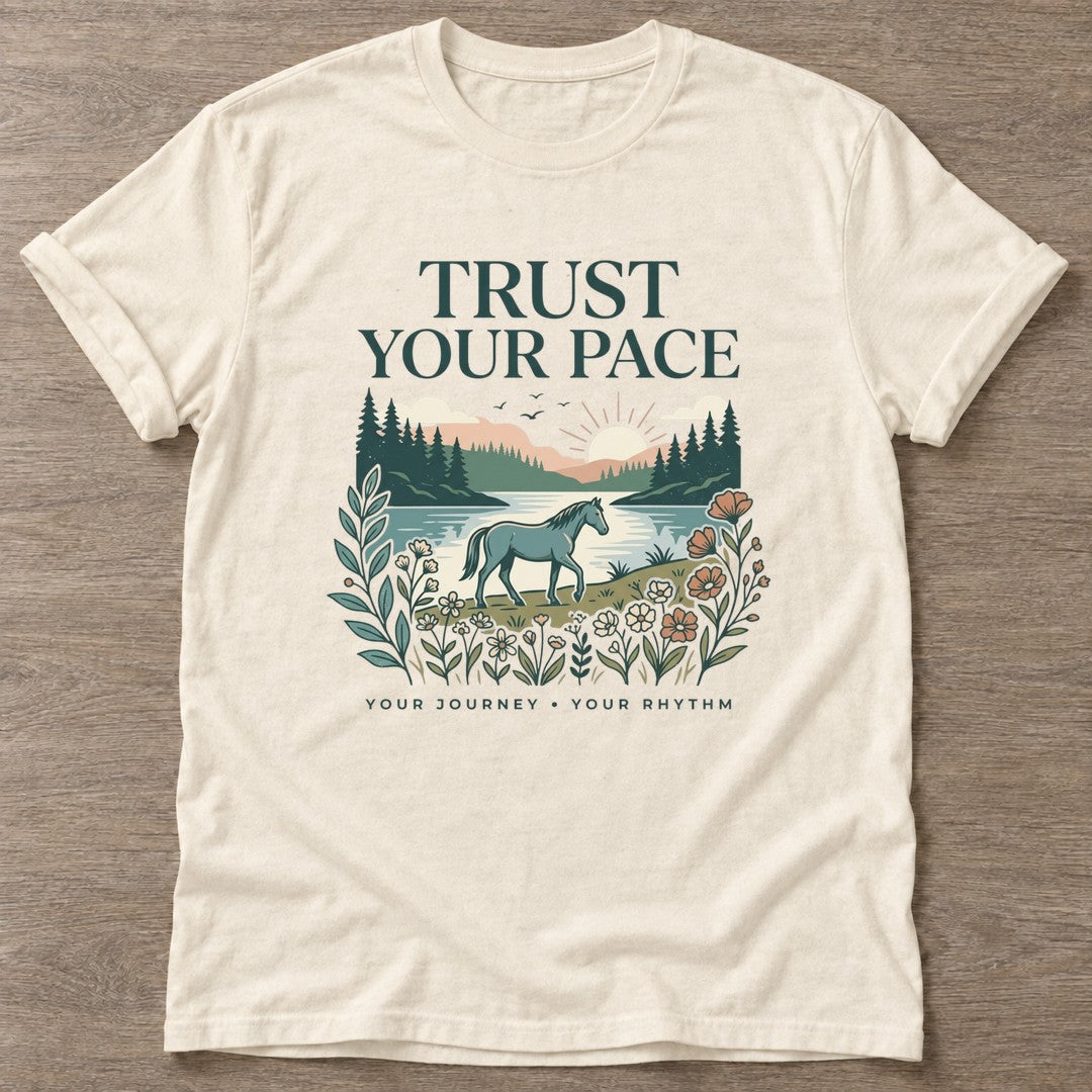 Natural Journey Rhythm T-shirt — motivational slogan design, for women who train
