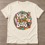 Natural Boss Mom T-shirt — motivational slogan design, for women who train
