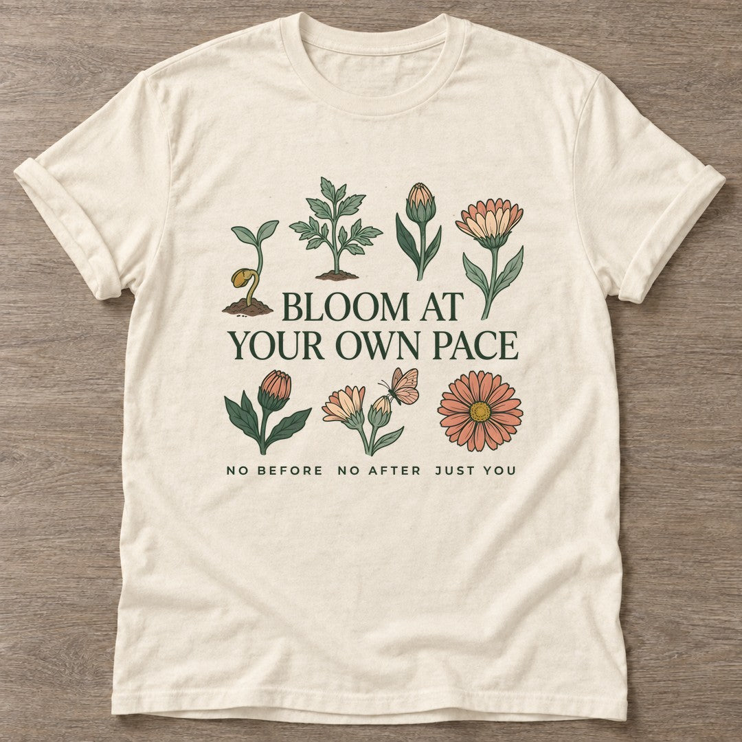 Natural Own Pace T-shirt — motivational slogan design, for women who train