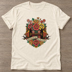 Natural Blossom Gains T-shirt — floral strength design, for women who train