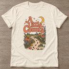 Natural Wildflower Path T-shirt — floral strength design, for women who train