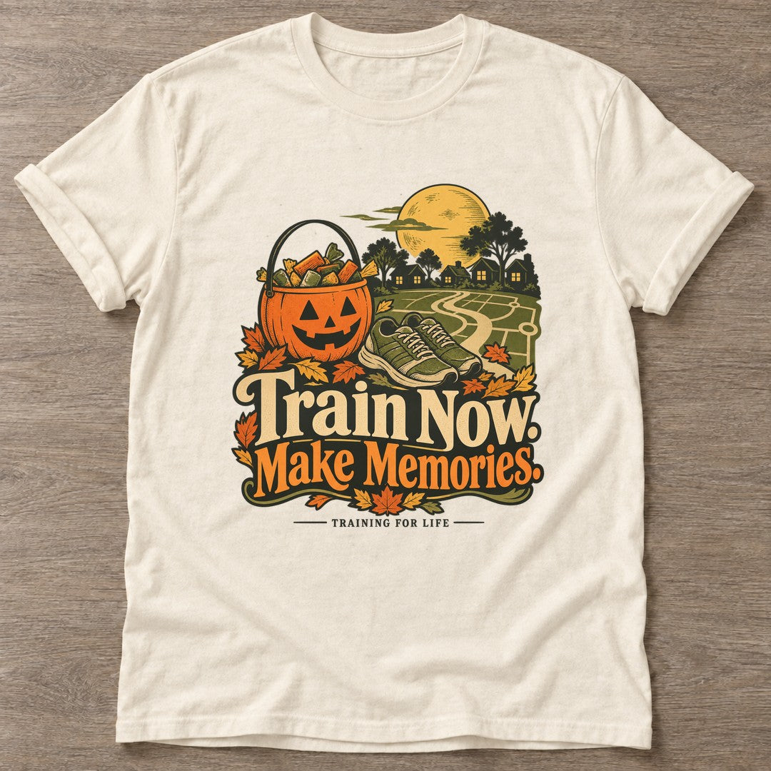 Natural Autumn Miles T-shirt — running design, for women who run