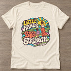 Natural Growing Strong Together T-shirt — growth mindset design, for women building a habit