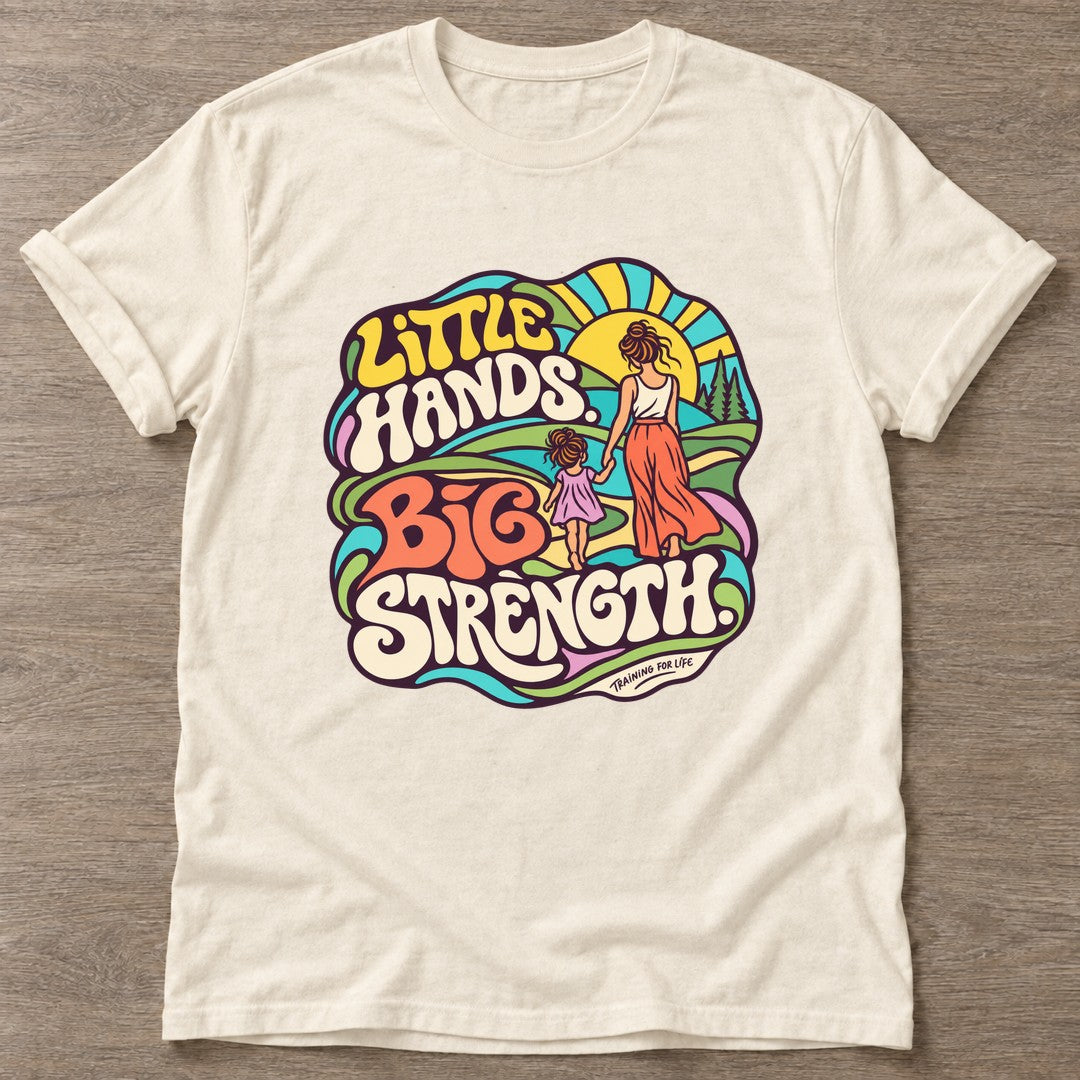 Natural Growing Strong Together T-shirt — growth mindset design, for women building a habit