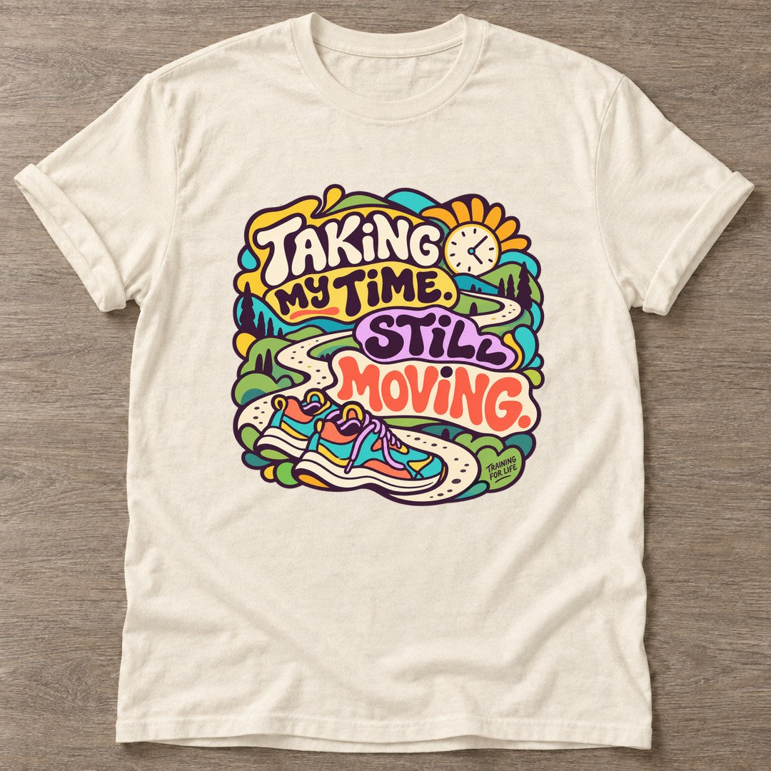 Natural Still Moving T-shirt — longevity training design, for women over 40