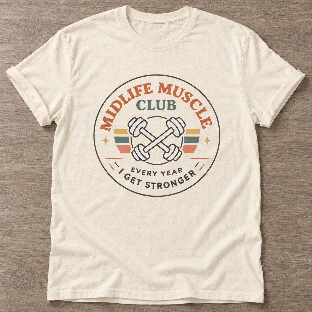 Natural Get Stronger T-shirt — weightlifting design, for women who lift