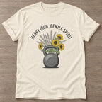 Natural Iron Flowers T-shirt — floral strength design, for women who train