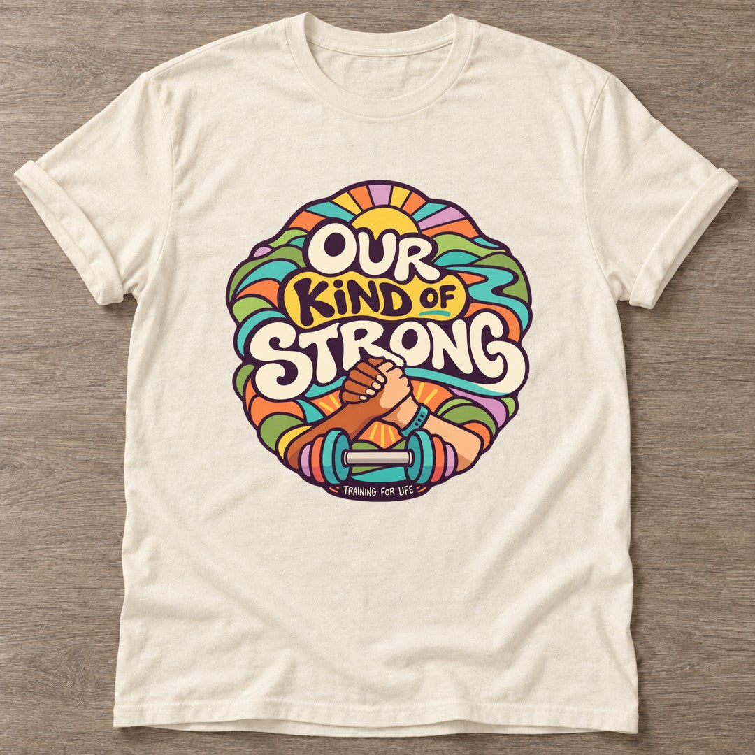 Natural Strong Grip T-shirt — weightlifting design, for women who lift