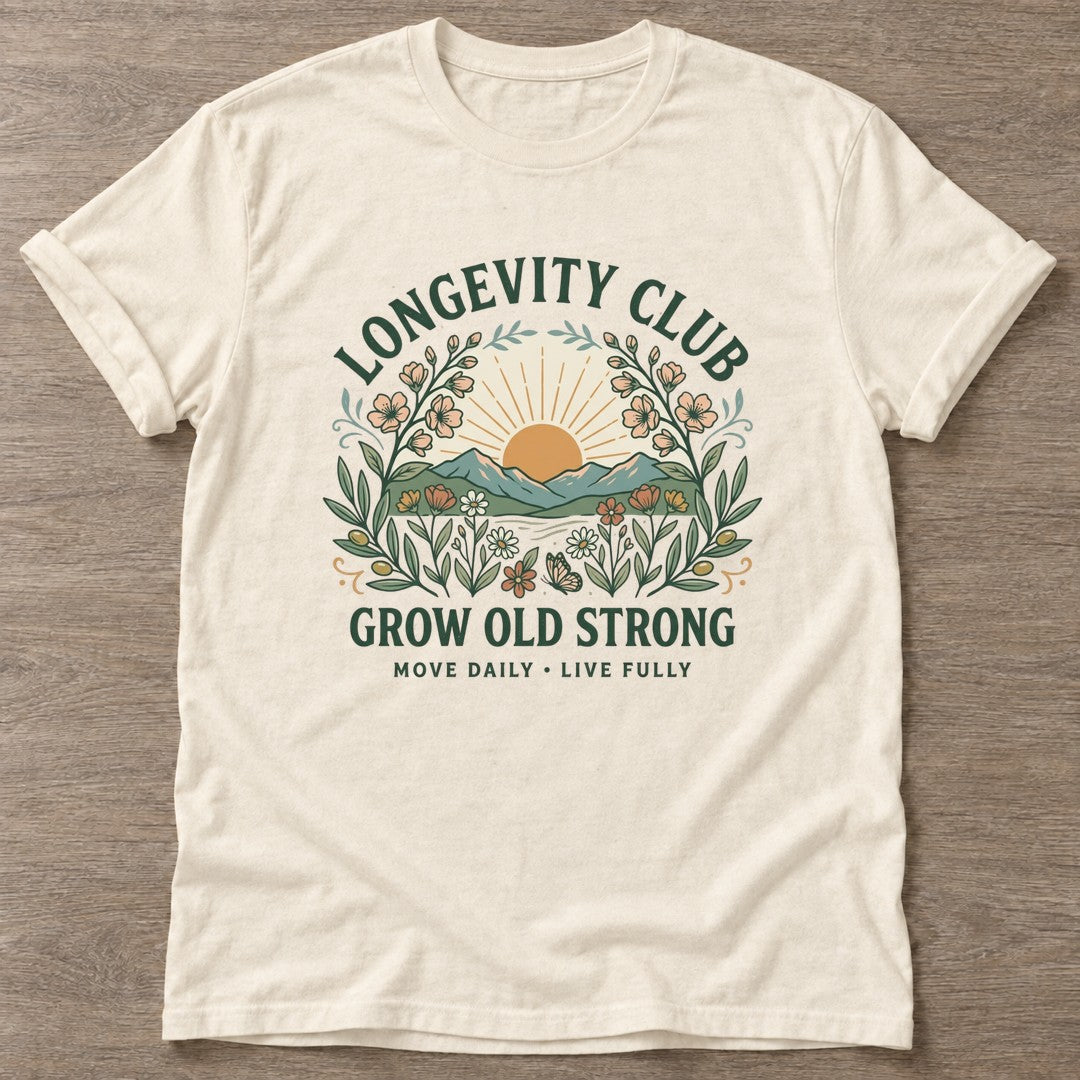 Natural Golden Years T-shirt — longevity training design, for women over 40