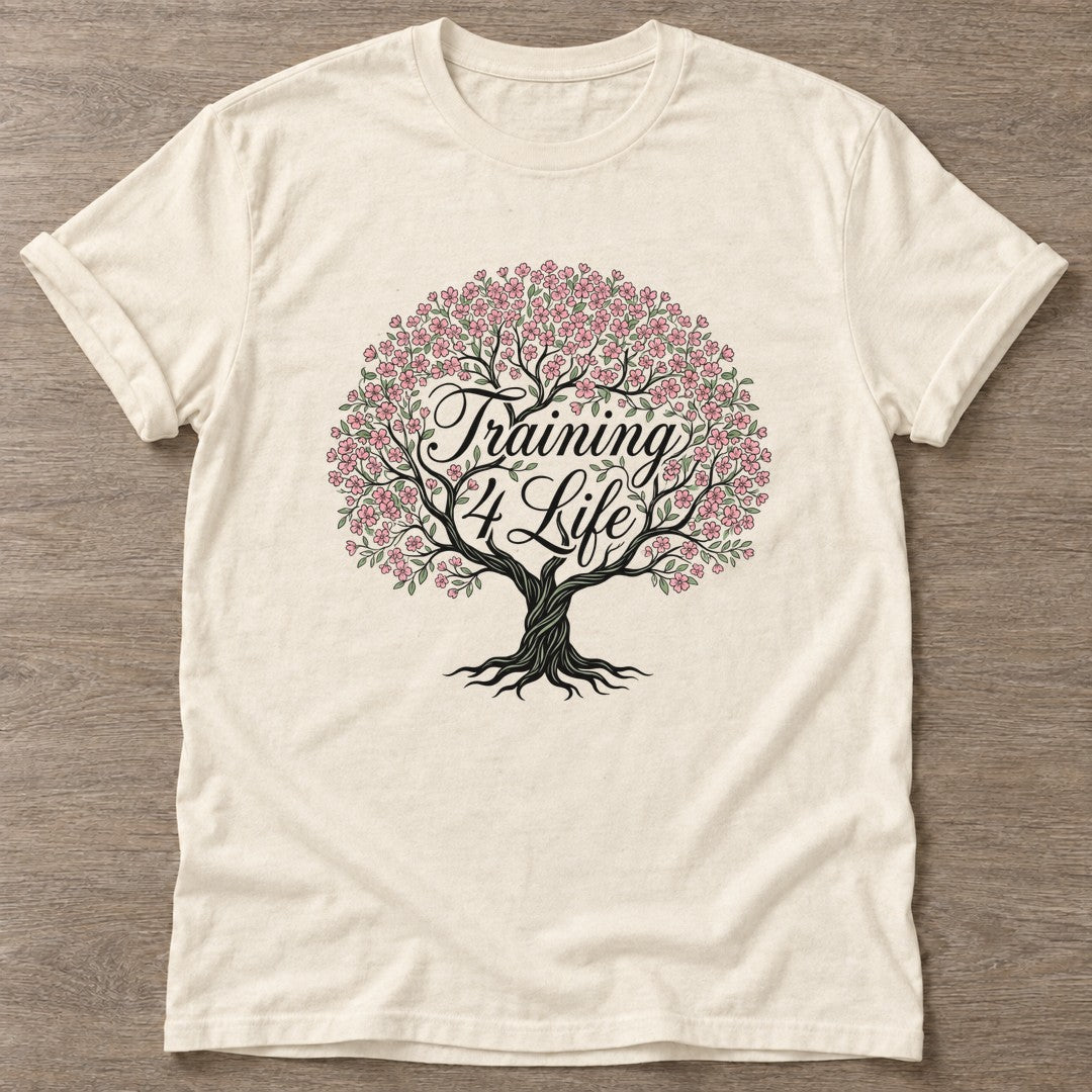 Natural Blossom Strong T-shirt — floral strength design, for women who train