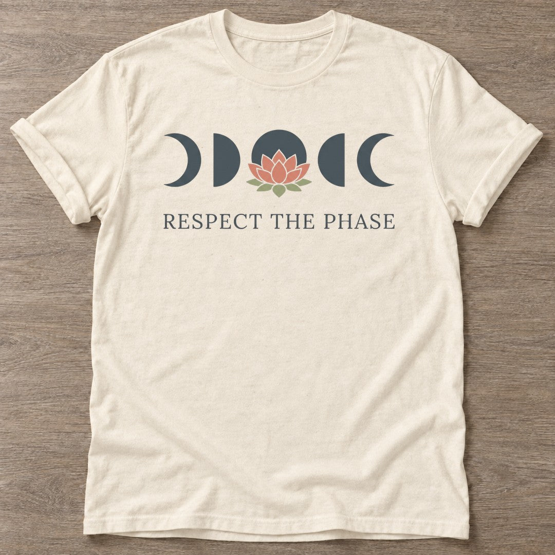 Natural Moon Lotus T-shirt — rest and recovery design, for women who train