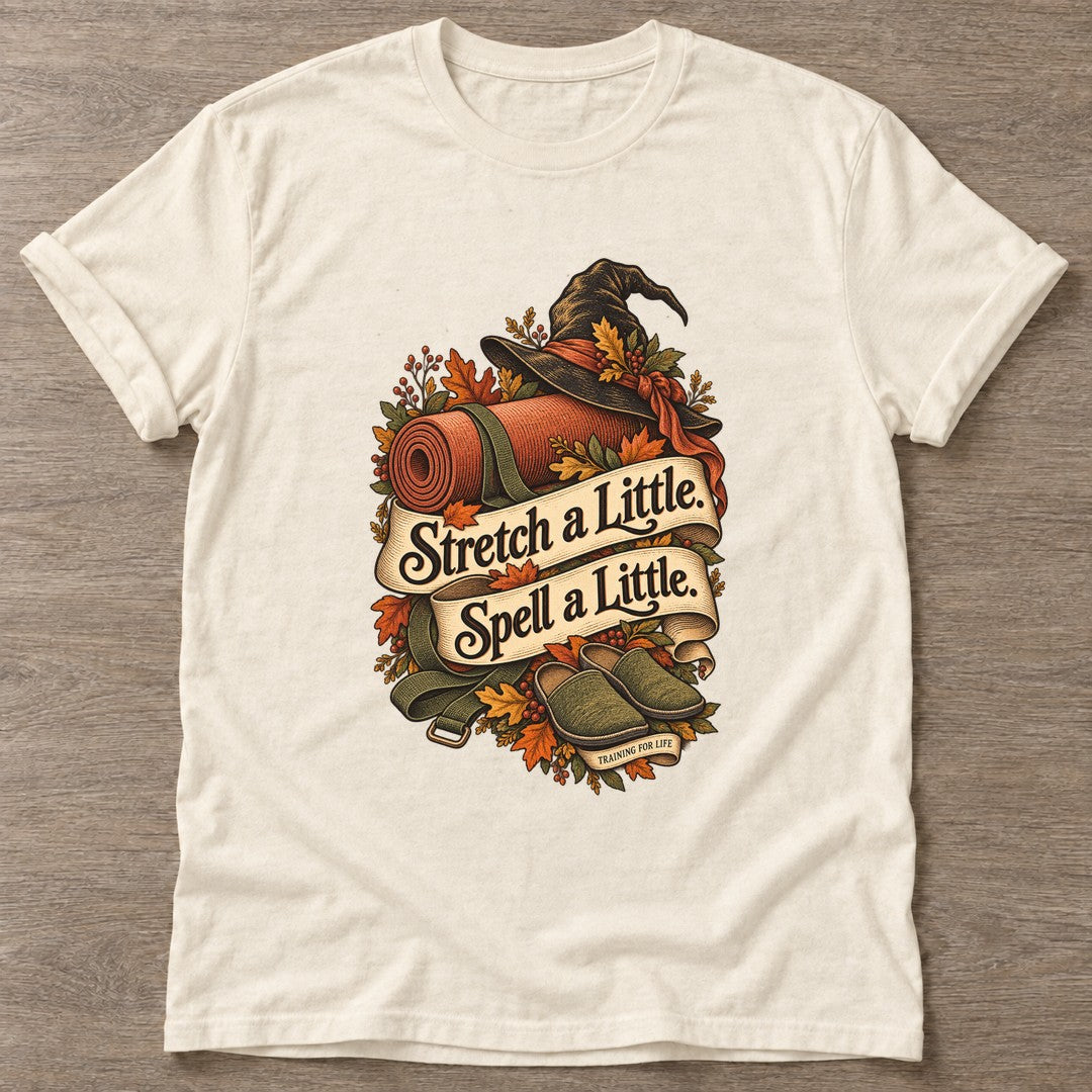 Natural Stretch And Spell T-shirt — rest and recovery design, for women who train